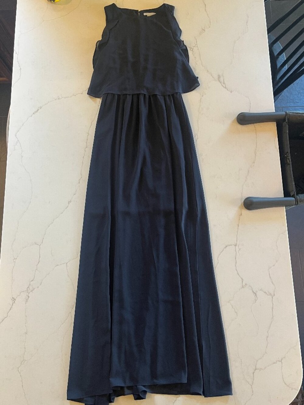 H&M Navy Maxi Chiffon Dress Size 6